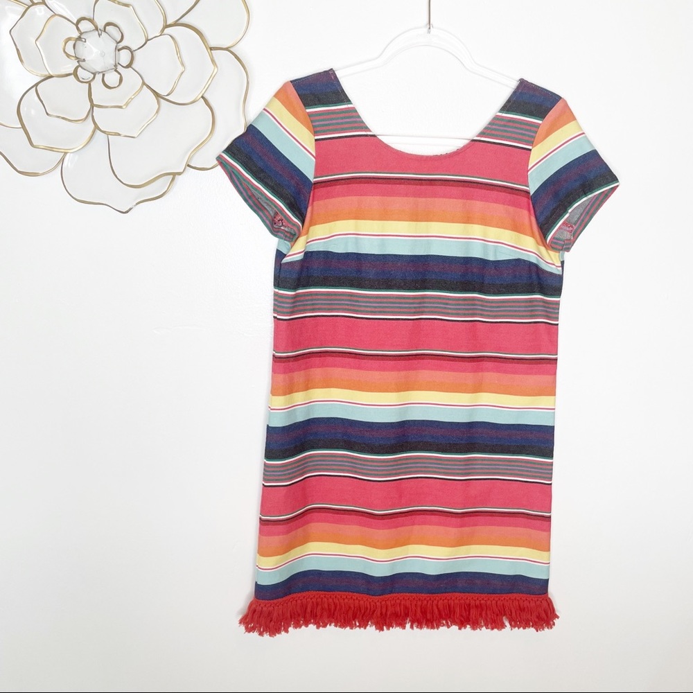 Uncle Frank boho multicolored fringe trimmed dress